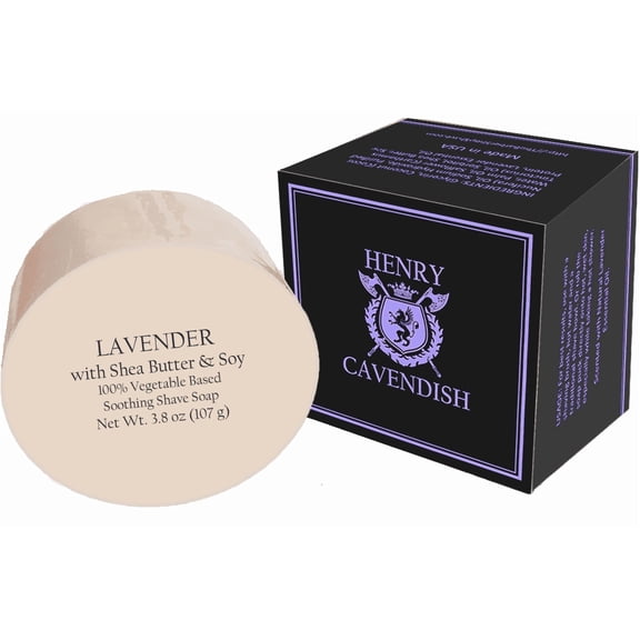 Henry Cavendish Lavender Shaving Soap with Shea Butter & Coconut Oil. 4 oz