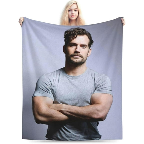 Henry Cavill Blanket Soft and Comfortable Warm Fleece Throw Blankets Carpet Rug Decoration Gift for Decor Room Dormitory Picnic Yoga Sofa Camping Travel All Season