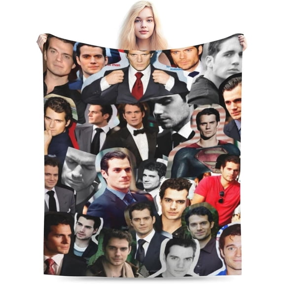 Henry Cavill Blanket Soft and Comfortable Warm Fleece Throw Blankets Carpet Rug Decoration Gift for Decor Room Dormitory Picnic Yoga Sofa Camping Travel All Season
