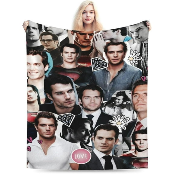 Henry Cavill Blanket Soft and Comfortable Warm Fleece Throw Blankets Carpet Rug Decoration Gift for Decor room dormitory Picnic Yoga Sofa Camping Travel All Season