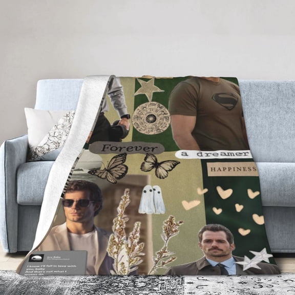 Henry Cavill Blankets for Adult Child Ultra Soft Superman Actors Flannel Sofa Blanket Warm Durable Game Blankets for School Office Picnic Travel Camping 30"X40"
