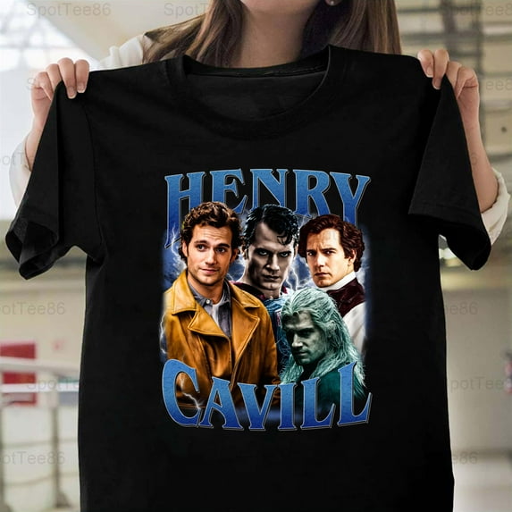 Henry Cavill Vintage Retro 90s Style Actor Fan Movie Graphic G122 Unisex T-Shirt, Up to Size 5XL