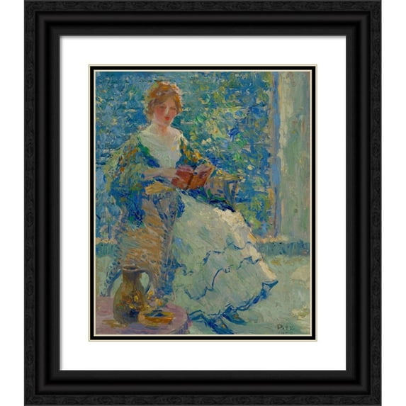 Henry Clarence Pitz 12x14 Black Ornate Wood Framed Double Matted Museum Art Print Titled: Morning Light (1922)