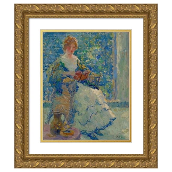 Henry Clarence Pitz 12x14 Gold Ornate Wood Frame and Double Matted Museum Art Print Titled - Morning Light (1922)