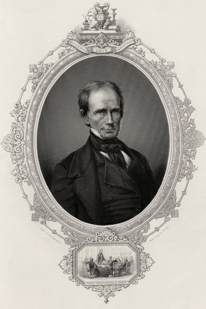 Henry Clay 1777-1852 American Statesman And Orator Engraved By W J Edwards From A Daguerreotype By Brady Canvas Art - Ken Welsh  Design Pics (22 x 34)