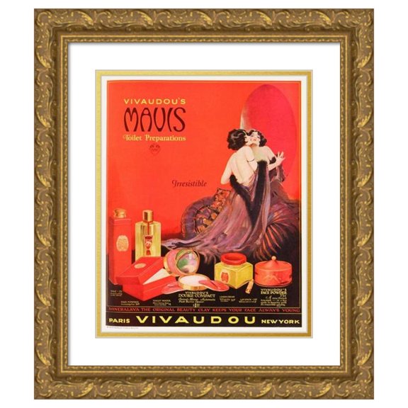 Henry Clive 20x24 Gold Ornate Framed and Double Matted Museum Art Print Titled - Vivaudous's Mavis Toilet Preparations (1923)