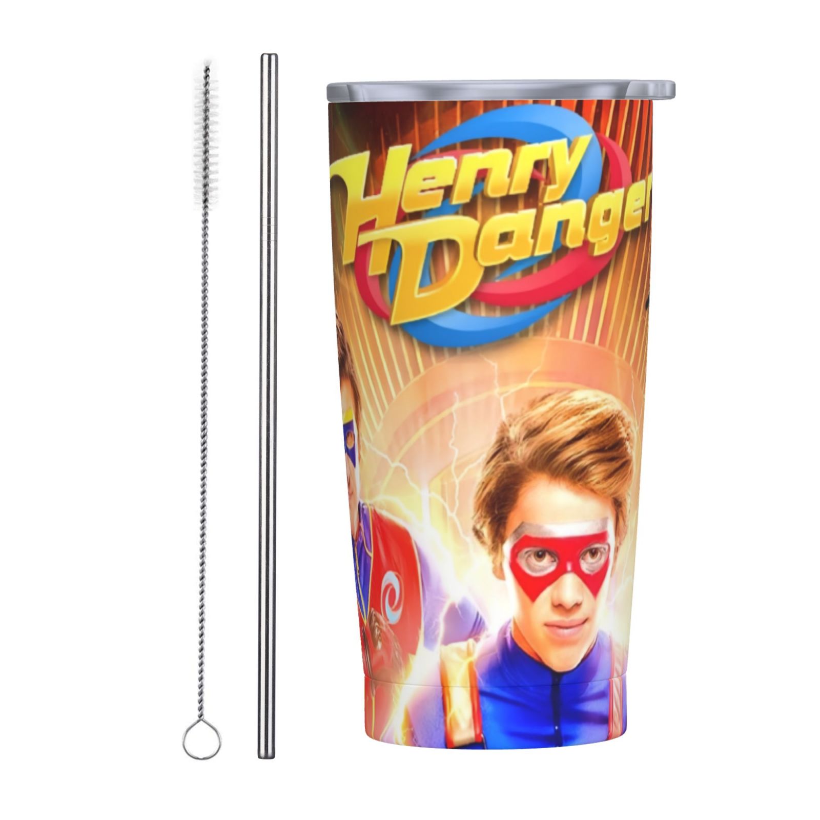 Henry Danger 20oz Tumbler Bulk With Lid And Straw, Stainless Steel