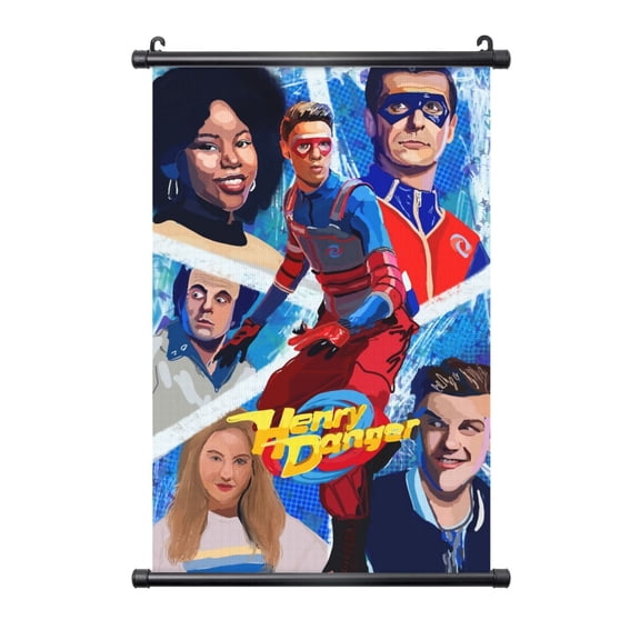 Henry Danger Hanging Poster Plastic Shaft Canvas Wall Hanging Banner Wall Art Painting Artwork Decor For Home Living Room Bedroom Office 16"X24"