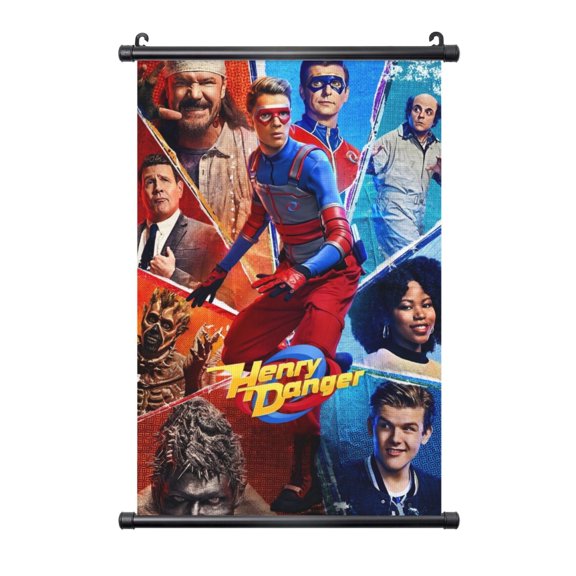 Henry Danger Hanging Poster Plastic Shaft Canvas Wall Hanging Banner Wall Art Painting Artwork Decor For Home Living Room Bedroom Office 16"X24"