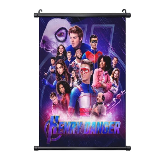 Henry Danger Hanging Poster Plastic Shaft Canvas Wall Hanging Banner Wall Art Painting Artwork Decor For Home Living Room Bedroom Office 16"X24"