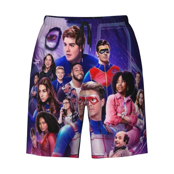 Henry Danger Mens Swim Trunks Quick Dry Board Shorts with Mesh Lining, Hawaii Beach Shorts Swimwear Bathing Suits