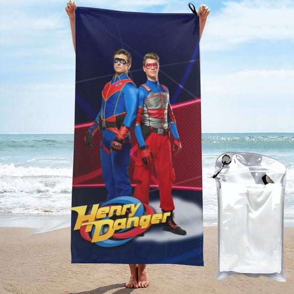Henry Danger Microfiber Beach Towel Oversized Lightweight Quick Dry Sand Free Large Towels for Swimming Pool Camping Beach Accessories Travel Things for Vacation Essentials Gift