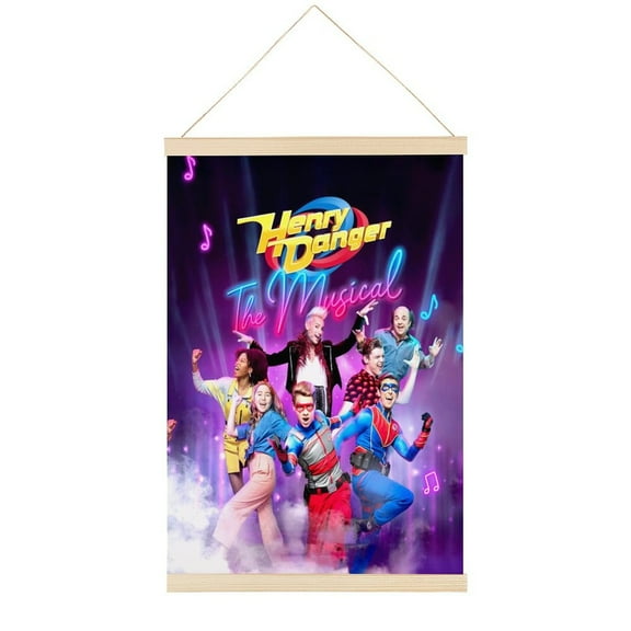 Henry Danger Poster Wall Fabric Decor Hanging Paintings Wood Frame Magnetic Kit Holder Print Picture for Living Room Bedroom 16x24in