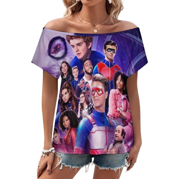 Henry Danger Women's T Shirt Short Sleeve Off Shoulder Tee Shirt Tops 3D Printing Summer Soft Comfortable T-Shirt