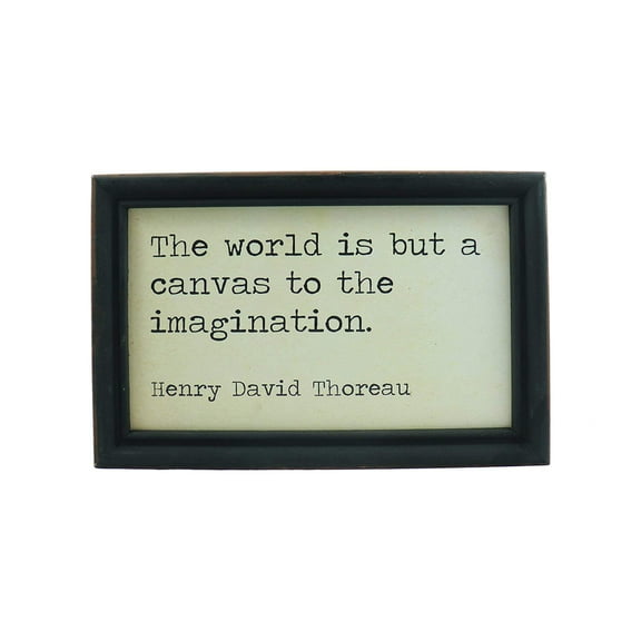 Henry David Thoreau Framed Hanging Wall Quote "The world is but a canvas to the imagination"