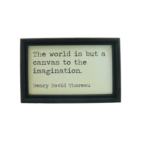 Henry David Thoreau Framed Hanging Wall Quote "The world is but a canvas to the imagination"