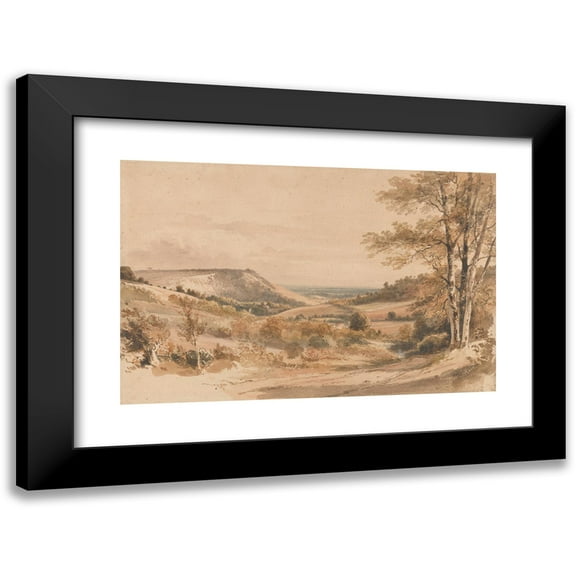 Henry Edridge 14x11 Black Modern Framed Museum Art Print Titled - Boxhill from Westhumble Lane