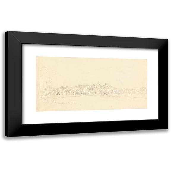 Henry Edridge 14x9 Black Modern Framed Museum Art Print Titled - Arundel Castle, Sussex