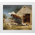 thumbnail image 1 of Henry, Edward Lamson 23x20 White Modern Wood Framed Museum Art Print Titled - The Hay Thrasher, 1 of 4