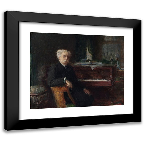 Henry Farré 24x20 Black Modern Framed Museum Art Print Titled - Portrait of Gabriel Faure (1845-1924), Composer (1906)