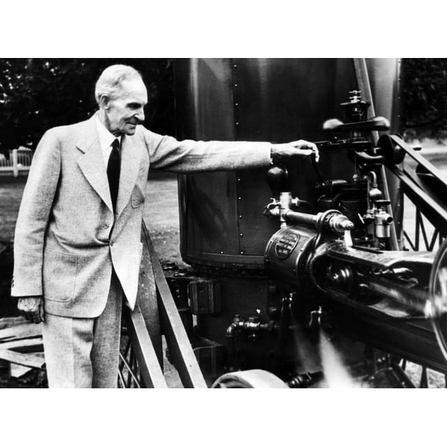Henry Ford Marking His 78Th Birthday By Toying With An Early Steam