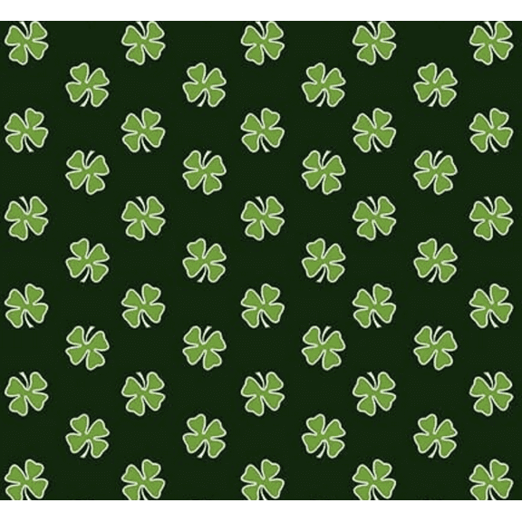 Henry Glass Hello Lucky Four Leaf Clover Black Green Cotton Fabric By Yard