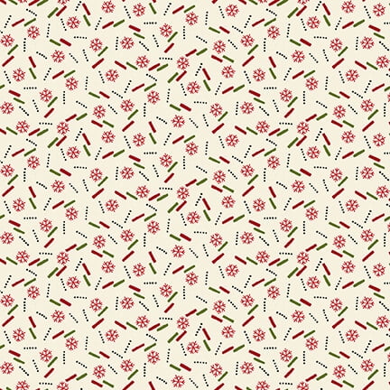 Henry Glass Winter Joy Mini Snowflake Toss Cream Fabric By The Yard