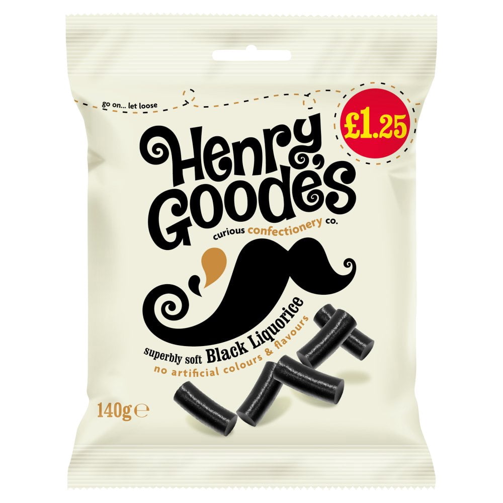 Henry Goode's Superbly Soft Black Liquorice 140g (pack of 12)