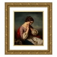 thumbnail image 1 of Henry Guillaume Schlesinger 20x23 Gold Ornate Framed and Double Matted Museum Art Print Titled - Girl with Totem Bird (1890), 1 of 4