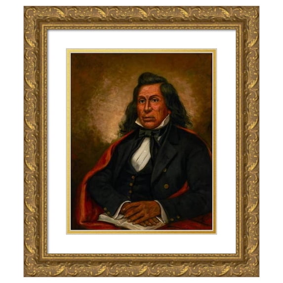Henry H. Cross 20x23 Gold Ornate Framed and Double Matted Museum Art Print Titled - Little Crow (1863)
