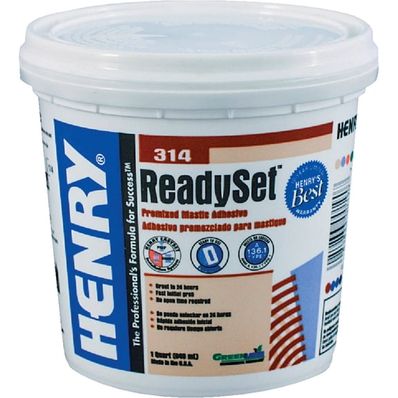 Henry HY314/SET034 Ceramic Tile Hardware Adhesive 1 Quart Waterproof