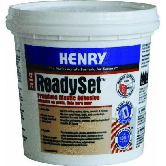 Henry HY314/SET034 Ceramic Tile Hardware Adhesive 1 Quart Waterproof