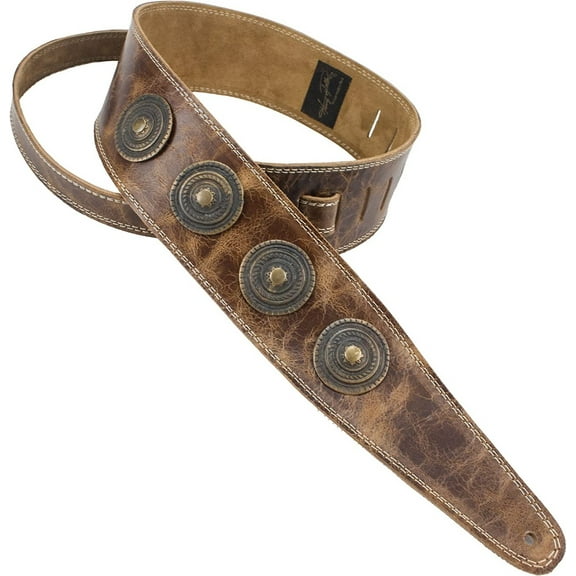 Henry Heller Concho Medallion Leather Guitar Strap