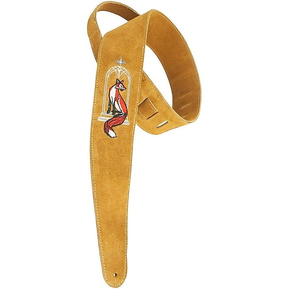 Henry Heller Embroidered Suede Guitar Strap Fox