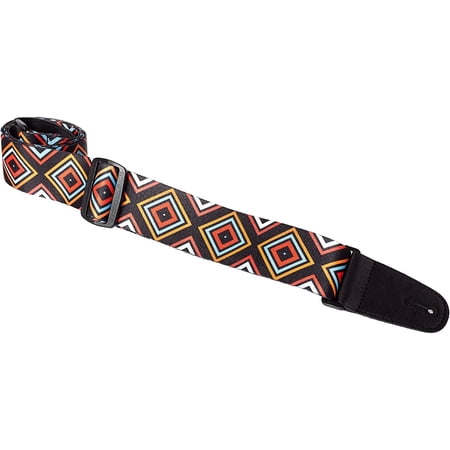 Henry Heller HSUB2-35 Colorful Diamonds Design Guitar Strap, 2 Inches Wide