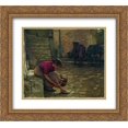 thumbnail image 1 of Henry Herbert La Thangue 2x Matted 22x20 Gold Ornate Framed Art Print 'Going out with the Cows', 1 of 2
