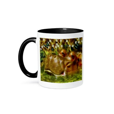 3dRose, Henry Hippo, 11oz Two-Tone Black Mug