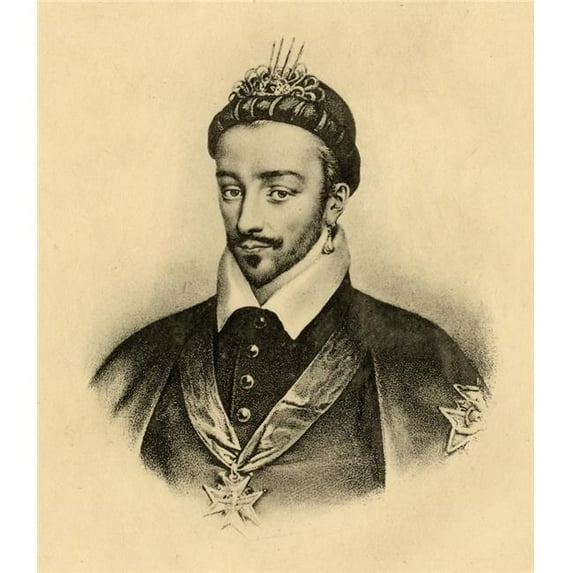 Henry III of France 1551-89 King of France 1574-89 Son of King Henry II & Poster Print, 14 x 16