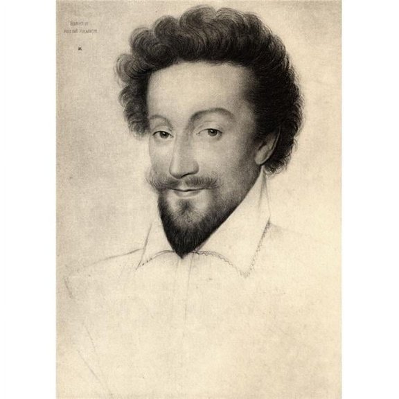 Henry IV - Aka Henry of Navarre Or Bourbon - 1553-1610 - King of Navarre As Henry III 1572-89 - First Bourbon King of France - 1589-1610 From An Engraving After A Drawing