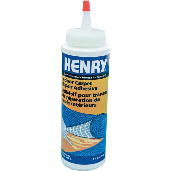 Henry Indoor Carpet Repair Adhesive, White, 6 Fl Oz, Medium Viscosity, Water Resistant, Bottle, 1 Count