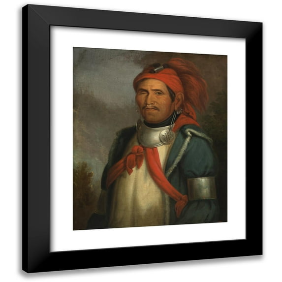 Henry Inman 20x23 Black Modern Framed Museum Art Print Titled - Tenskwatawa (C. 1830-1833)