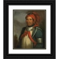 thumbnail image 1 of Henry Inman 20x23 Black Ornate Framed Double Matted Museum Art Print Titled: Tenskwatawa (C. 1830-1833), 1 of 5