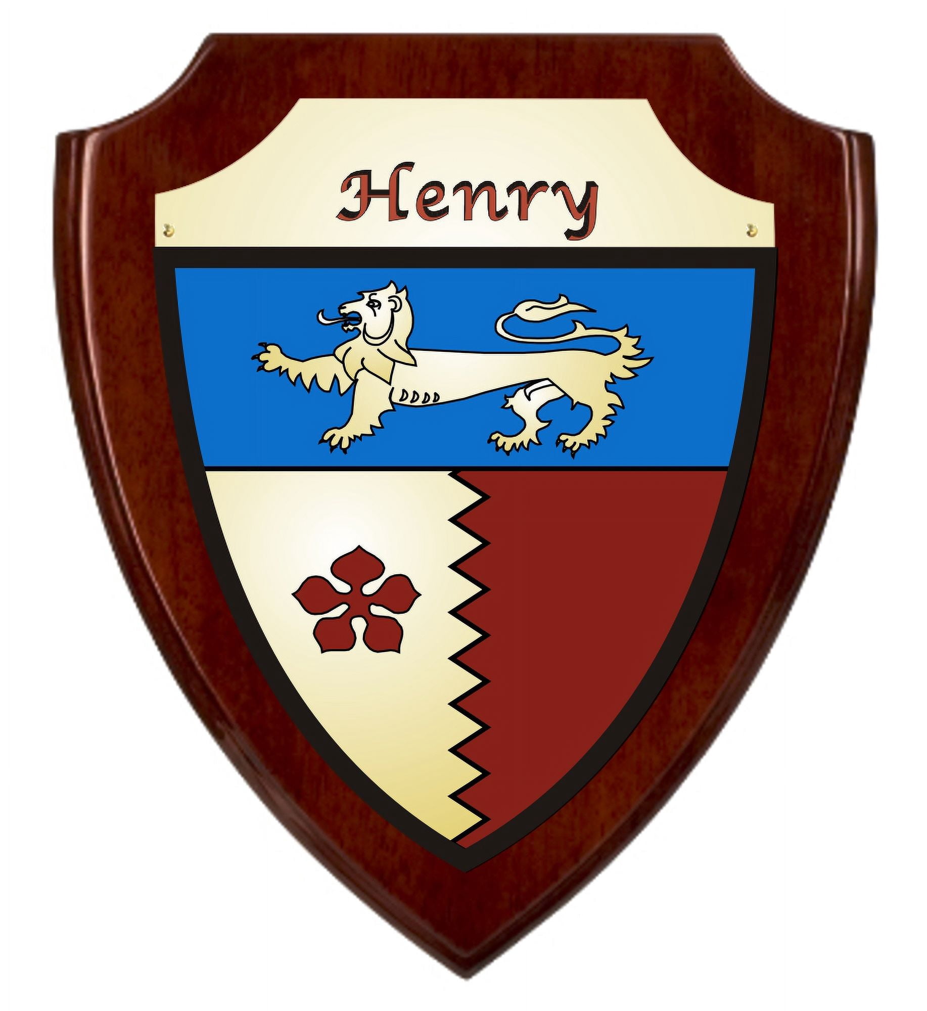 Henry Irish Coat of Arms Shield Plaque - Rosewood Finish