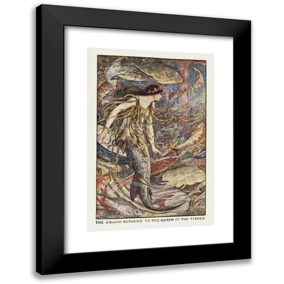 Henry Justice Ford 11x14 Black Modern Framed Museum Art Print Titled - The Crown Returns to the Queen of the Fishes (1906)