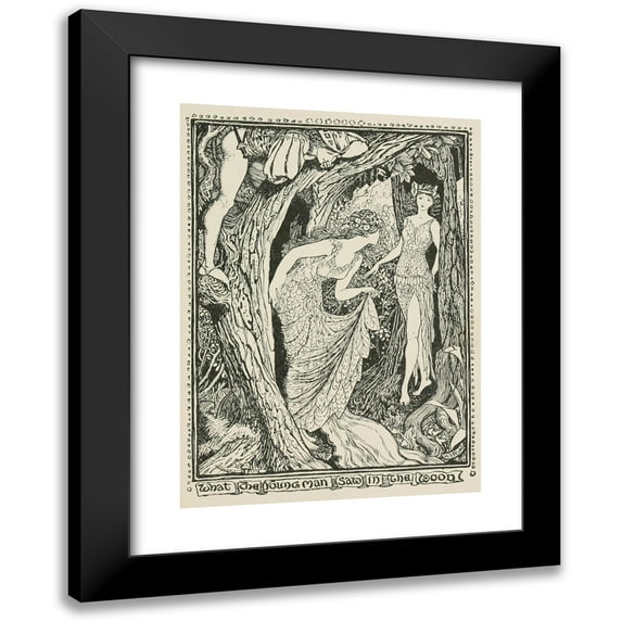 Henry Justice Ford 11x14 Black Modern Framed Museum Art Print Titled - What the Young Man Saw in the Wood (1906)
