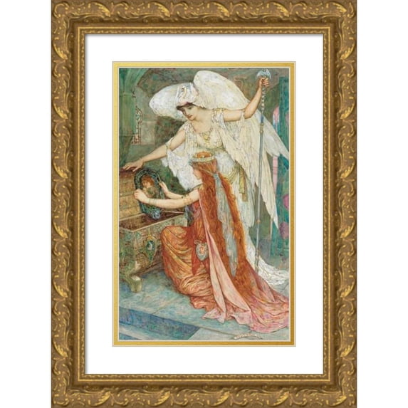Henry Justice Ford 11x14 Gold Ornate Wood Frame and Double Matted Museum Art Print Titled - The Blue Parrot (1909)