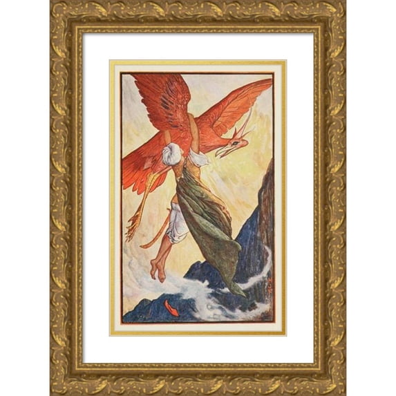 Henry Justice Ford 11x14 Gold Ornate Wood Frame and Double Matted Museum Art Print Titled - The Nunda, Eater of People (1906)