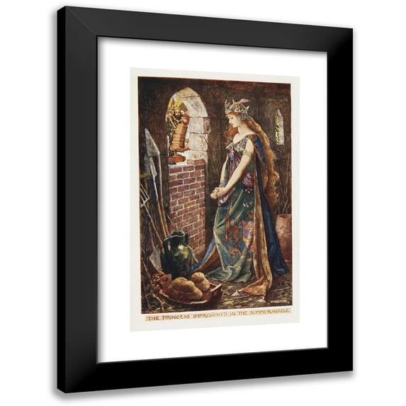 Henry Justice Ford 13x18 Black Modern Framed Museum Art Print Titled - The Princess Imprisoned in the Summerhouse (1906)