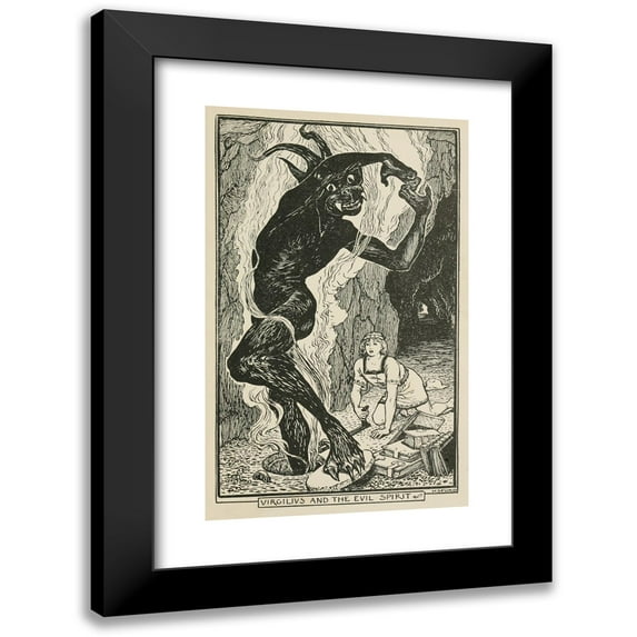 Henry Justice Ford 16x24 Black Modern Framed Museum Art Print Titled - Virgil and the Evii Spirit (1906)