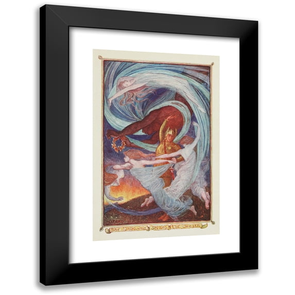 Henry Justice Ford 17x24 Black Modern Framed Museum Art Print Titled - The Whirlwind Seizes the Wreath (1906)